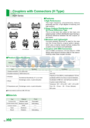 HDH-01703CHD datasheet - Couplers with Connectors (H Type)