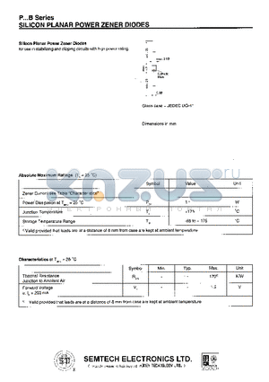 P22VB datasheet - Silicon Planar Power Zener Diodes