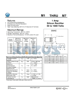 GS1M datasheet - 1 Amp Silicon Rectifier 50 to 1000 Volts
