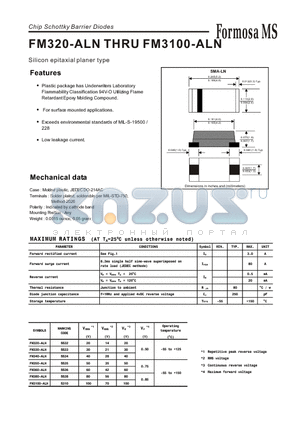 FM380-ALN datasheet - Chip Schottky Barrier Diodes - Silicon epitaxial planer type