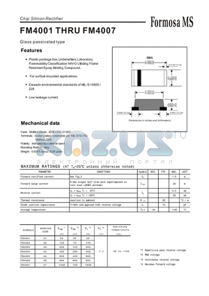 FM4002 datasheet - Glass passivated type