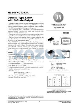 MC74VHCT373A datasheet - Octal D−Type Latch with 3−State Output
