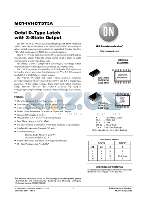 MC74VHCT373ADTR2 datasheet - Octal D−Type Latch with 3−State Output