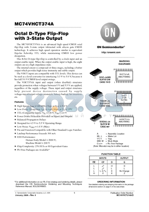 MC74VHCT374ADTR2 datasheet - Octal D−Type Flip−Flop with 3−State Output