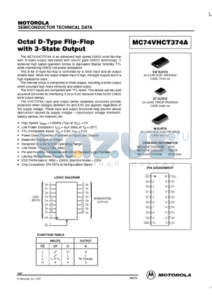 MC74VHCT374ADW datasheet - Octal D-Type Flip-Flop with 3-State Output