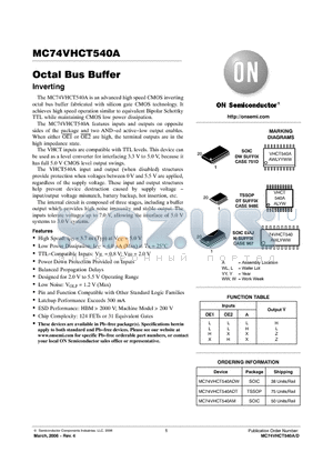 MC74VHCT540ADT datasheet - Octal Bus Buffer