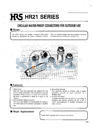 HR21-27TP-CP-6PX datasheet - CIRCULAR WATER-PROOF CONNECTORS FOR OUTPUT USE