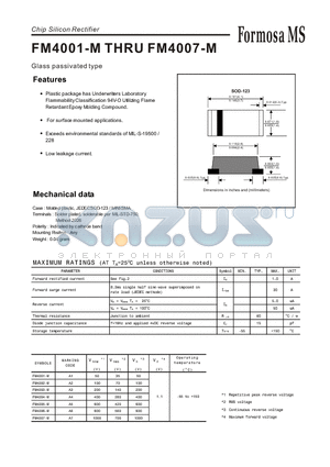 FM4007-M datasheet - Glass passivated type