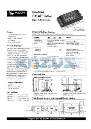 FM4808C11 datasheet - FM48 FiltMod Input Filter Module