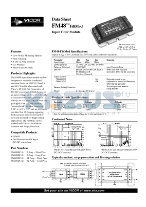 FM4812C12 datasheet - FM48 FiltMod Input Filter Module