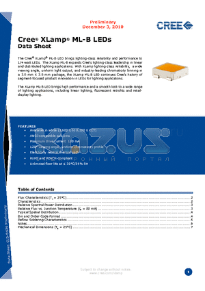 MLBAWT-A1-0000-000WE5 datasheet - XLamp ML-B LEDs