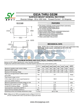 GS3G datasheet - SURFACE MOUNT GENERAL RECTIFIER