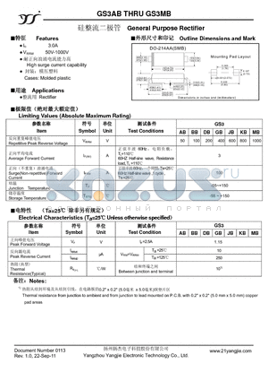 GS3KB datasheet - General Purpose Rectifier