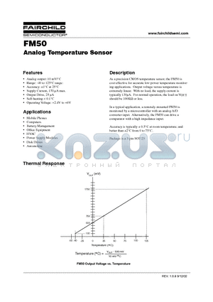 FM50 datasheet - Analog Temperature Sensor