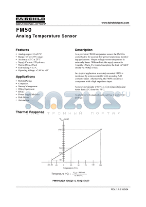 FM50_04 datasheet - Analog Temperature Sensor