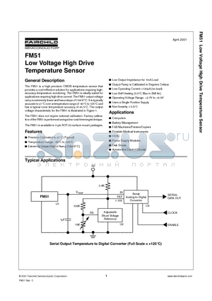 FM51 datasheet - Low Voltage High Drive Temperature Sensor