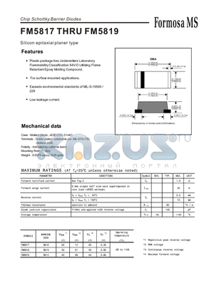 FM5819 datasheet - Silicon epitaxial planer type