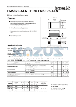 FM5820-ALN datasheet - Chip Schottky Barrier Diodes - Silicon epitaxial planer type