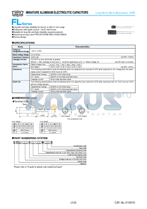 EFL-250E datasheet - MINIATURE ALUMINUM ELECTROLYTIC CAPACITORS