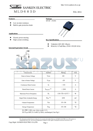 MLD685D datasheet - Low on-state resistance