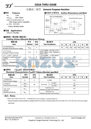 GS5A datasheet - General Purpose Rectifier