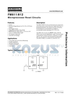FM811TUX datasheet - Microprocessor Reset Circuits