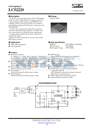 LC5222S datasheet - Hybrid Integrated Circuit