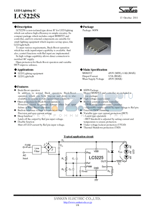 LC5225S datasheet - Hybrid Integrated Circuit