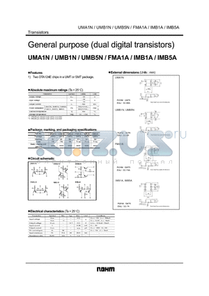 FMA1A datasheet - General purpose (dual digital transistors)