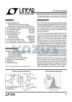 LT1013IS8 datasheet - Quad Precision Op Amp