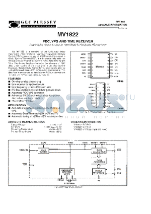 MV1822IGMPEE datasheet - PDC VPS AND TIME RECEIVER