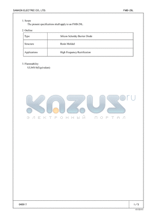 FMB-29L datasheet - Silicon Schottky Barrier Diode