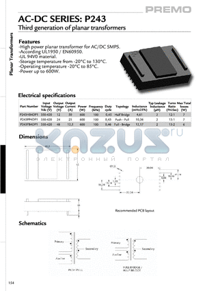 P243PP4DP1 datasheet - Third generation of planar transformers