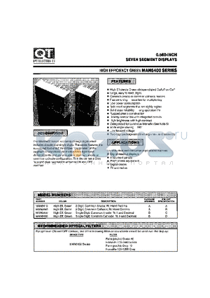 MAN6480 datasheet - 0.560-INCH SEVEN SEGMENT DISPLAYS