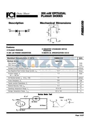 FMBBAV99 datasheet - 200 mW EPITAXIAL PLANAR DIODES