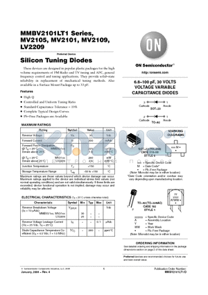 MV2105G datasheet - Silicon Tuning Diodes