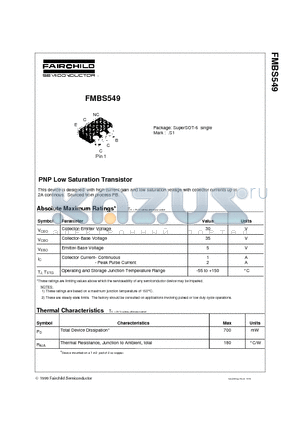 FMBS549 datasheet - PNP Low Saturation Transistor
