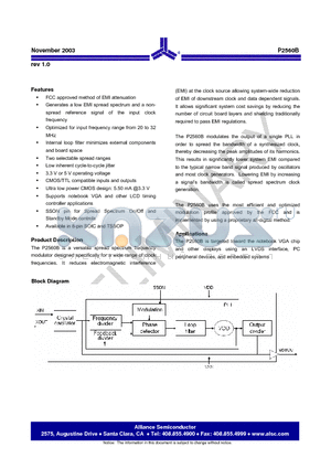 P2560B-08ST datasheet - Low Frequency EMI Reduction