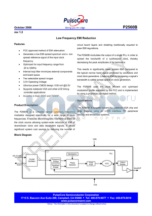 P2560BG-08ST datasheet - Low Frequency EMI Reduction