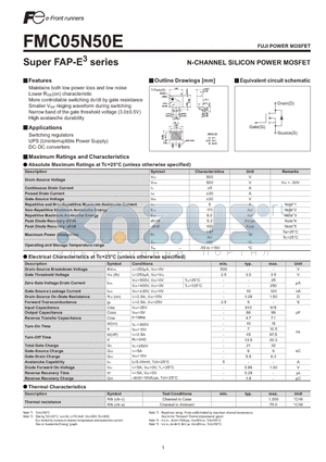 FMC05N50E datasheet - N-CHANNEL SILICON POWER MOSFET
