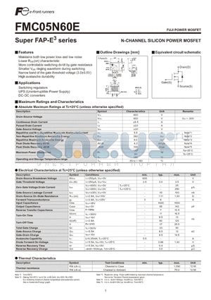 FMC05N60E datasheet - N-CHANNEL SILICON POWER MOSFET
