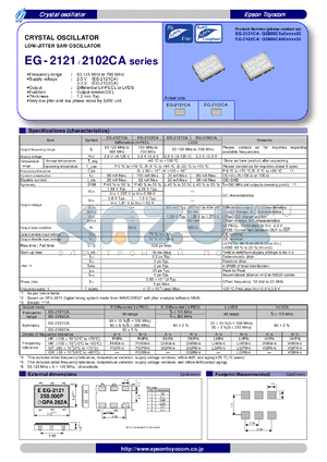 EG-2102CA datasheet - CRYSTAL OSCILLATOR