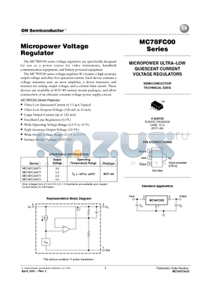 MC78FC40HT1 datasheet - MICROPOWER ULTRA.LOW QUIESCENT CURRENT VOLTAGE REGULATORS