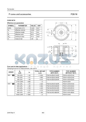 P26-3H3-E250 datasheet - P cores and accessories