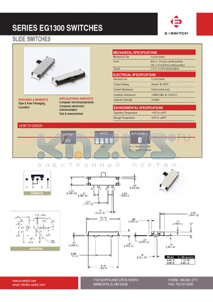 EG1300A datasheet - SLIDE SWITCHES