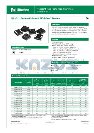 P2600Q22CLRP datasheet - Q2L Series (C-Rated) SIDACtor^ Device