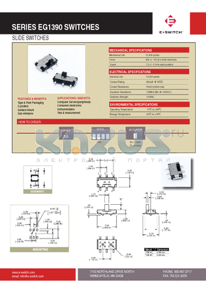 EG1390B datasheet - SLIDE SWITCHES