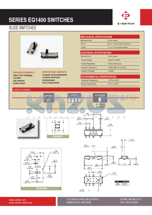 EG1400B datasheet - SLIDE SWITCHES