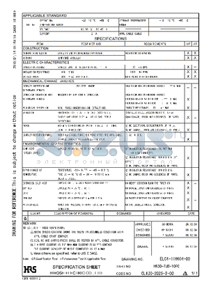 HR30-7JB-10PC datasheet - SPECIFICATION SHEET