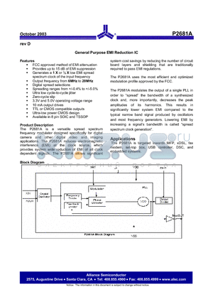 P2681A-08SR datasheet - General Purpose EMI Reduction IC